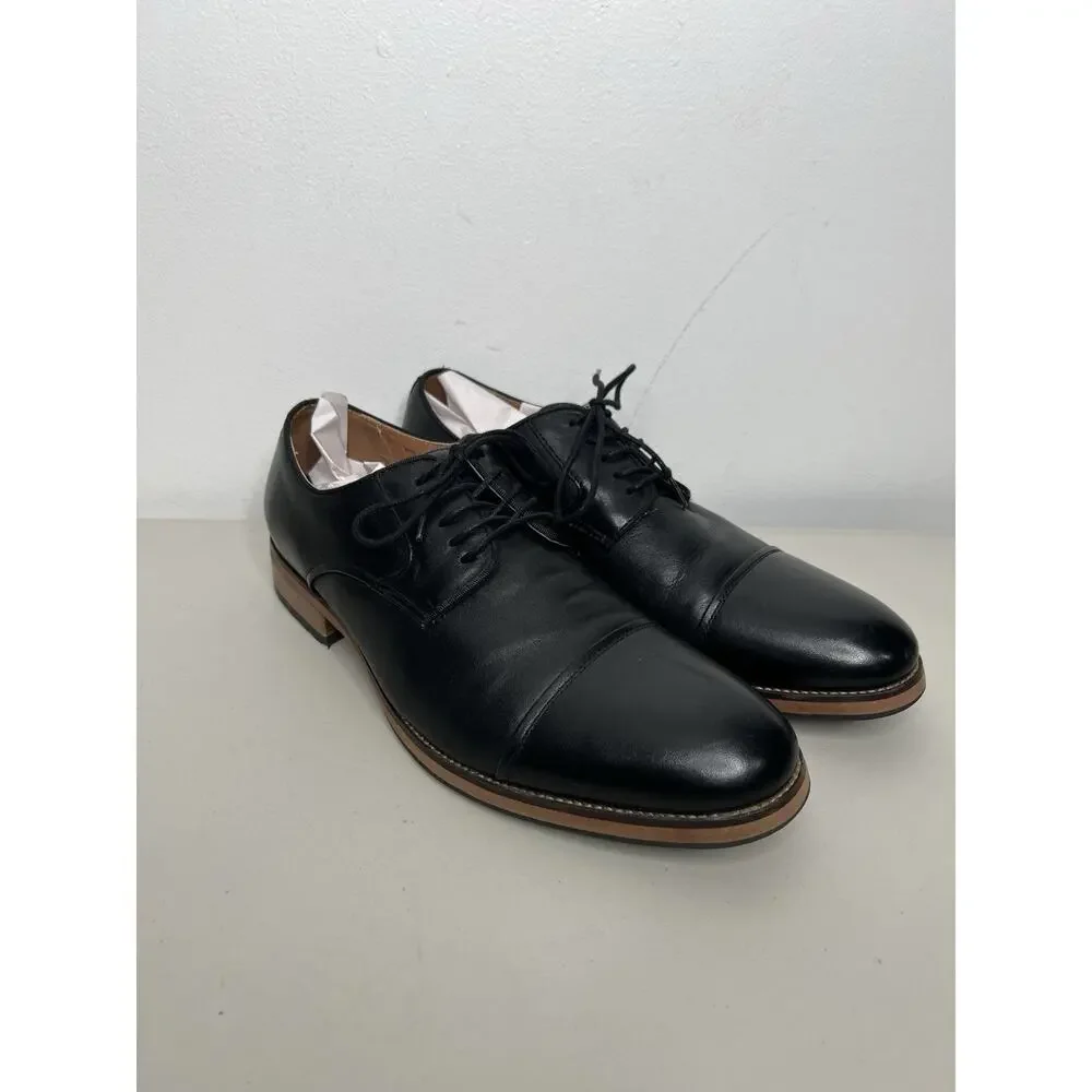 Florsheim Surge Cap Toe Oxford Men’s Black Leather Shoes Size 11D